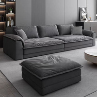 Hochwertiges, Komfortables, Gemütliches Daunen-Sofa in Weiß oder Schwarz mit Samt- oder Leinenbezug, Federstoff, L-förmiges Ecksofa, Modulares Sofa