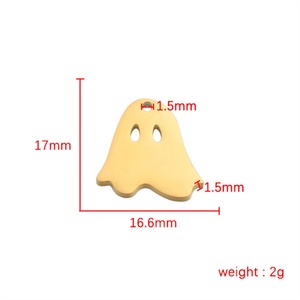 Venta al por Mayor de Dijes de Acero Inoxidable con Forma de Fantasma, Altamente Pulidos, para Collares, Regalos de Halloween, Joyería DIY - Product Image 6