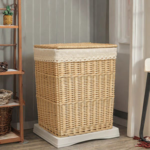 <span class=keywords><strong>Panier</strong></span> <span class=keywords><strong>à</strong></span> <span class=keywords><strong>linge</strong></span> pliable multifonction en osier écologique et organisateur de rangement pour salle de bain et jouets - Product Image 2