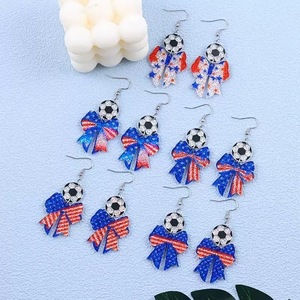 Juego <span class=keywords><strong>de</strong></span> 2 Pendientes Decorativos con Diseño <span class=keywords><strong>de</strong></span> Bandera Nacional para Fanáticos del Fútbol <span class=keywords><strong>de</strong></span> la Copa <span class=keywords><strong>Mundial</strong></span> - Product Image 2