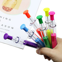 BECOL Stylo Marqueur Surligneur Créatif pour Étudiants en Gros 2 en 1 Stylo à Double Tête en Forme de Seringue Stylo à Bille pour Étudiants