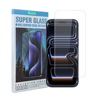 Protection d'écran en verre trempé HD anti-rayures 9H compatible avec les coques pour iPhone 16 17 18 Pro Max