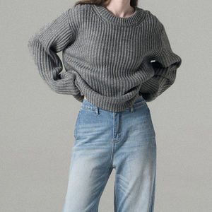 <span class=keywords><strong>Pull</strong></span>-over ample et épais en laine mélangée pour <span class=keywords><strong>femme</strong></span>, style <span class=keywords><strong>vintage</strong></span> américain - Product Image 3