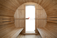 Alpha Sauna Tragbare Fass Sauna mit Umkleidekabine Outdoor 4-6 Personen Fass Sauna mit Schindeln Hot Rocks