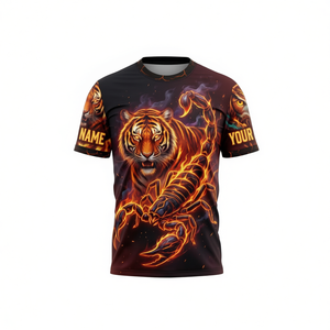 Maglietta personalizzata Tiger Scorpion con nome personalizzato Fire Fantasy AOP Tee - Product Image 2