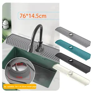 Protector contra salpicaduras <span class=keywords><strong>para</strong></span> fregadero de cocina, protector de <span class=keywords><strong>silicona</strong></span> más largo <span class=keywords><strong>para</strong></span> grifo, bandeja recolectora de gotas <span class=keywords><strong>para</strong></span> cocina, baño, cubiertas de <span class=keywords><strong>silicona</strong></span> <span class=keywords><strong>para</strong></span> huecos de estufa - Product Image 1