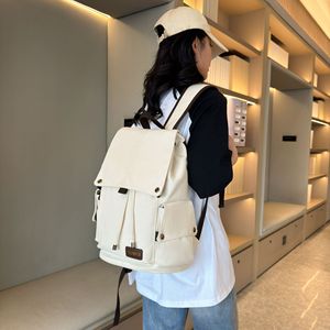 Jiarun Student <b>Backpack</b> Milky White 15 Inch Laptop Bag Neutral Gender Everyday Use - Product Image 1