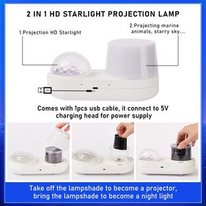 Niño lindo 3D lámpara de noche LED océano estrellado proyector LED noche luz <span class=keywords><strong>constelación</strong></span> proyección galáctica rotación nebulosa Luz - Product Image 3