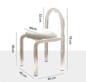 Kursi akrilik 2025 Longstar, kursi akrilik kokoh & elegan dengan bantal kulit dekorasi Interior dan ruang makan - Product Image 6