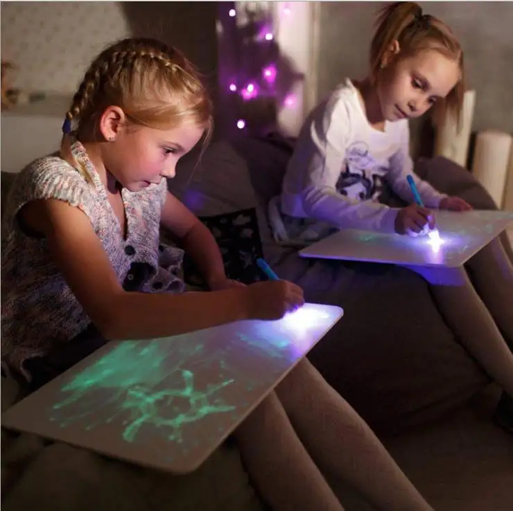 Drawing Board A3 A4 A5 Light Fun Graffiti Fluorescent Board 3D painting Toy for Kids Drawing Tablet Sets Education Gift