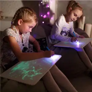 Papan gambar A3 A4 A5 lampu menyenangkan Graffiti Fluorescent papan 3D lukisan mainan untuk anak-anak menggambar set Tablet hadiah pendidikan