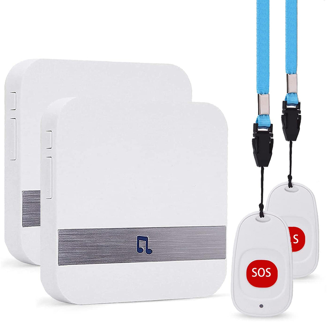 Modern Apartment Home Call System Plug-Powered Caregiver Pager for Seniors Alert Emergency Call Wireless Doorbell