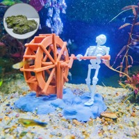Décoration d'aquarium dynamique en forme de squelette, ornement amusant pour aquarium