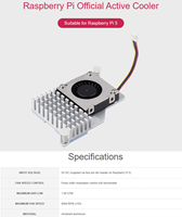 Aismartlink Active Cooler para Raspberry Pi 5 con ventilador de refrigeración de 4 pines PWM de 30mm Pi 5 disipador térmico con cinta térmica