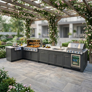 Cocina Exterior de Lujo para Villa, Estilo Shaker 2026, Completamente en Acero Inoxidable 304, Juego de Barbacoa Completo, Resistente a la Intemperie - Product Image 1