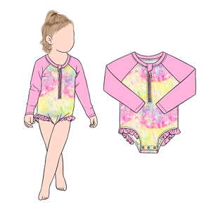 Venta caliente verano poliéster Tie Dry Print <span class=keywords><strong>manga</strong></span> <span class=keywords><strong>larga</strong></span> Rash Guard Swim Rmameluco traje <span class=keywords><strong>de</strong></span> <span class=keywords><strong>baño</strong></span> <span class=keywords><strong>para</strong></span> niños y adolescentes - Product Image 3