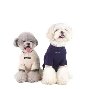 Autumn And Winter Pet Clothes Thickened Warm Rabbit Velvet Contrast Sweater For Cat And Dog