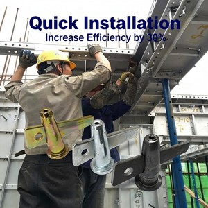 Système de blocage rapide pour coffrage en acier avec cale et goupille, pour la construction en béton, avec finition zinguée robuste - Product Image 3