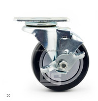 Charge élevée 80kg Roulettes durables PU Type de plaque plate Roulettes rotatives Frein en acier Pivotant OEM Personnalisable pour une utilisation intensive