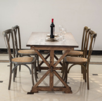 Table de ferme en bois de style rustique Tables de salle à manger détachables en bois massif pour les événements de banquet de fête de mariage Tables de ferme