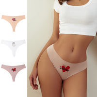 Logo personnalisé direct d'usine sous-vêtements minces pour femmes sans trace taille moyenne tongs pour filles mignonnes culotte de sous-vêtement t-back sans trace