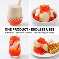 Aardbei Popping Boba 3,2kg Fabriek OEM Groothandel |   Halal Burst Juice Pearls Bubble Tea Ingrediënten Grondstof Lage MOQ