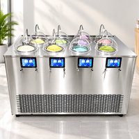 Machine à glace dure commerciale multi-saveurs verticale avec écran de maintien au frais pour boulangerie et restaurant