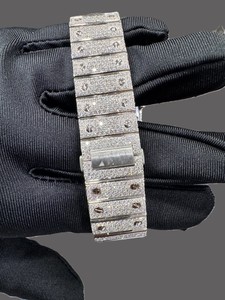 Reloj de Lujo para Hombre, Estilo Hip Hop, con Esfera Roja Antigua de Moda, Caja Cuadrada con Moissanita, Correa Deportiva de Acero Inoxidable, Corte VVS, Cuarzo - Product Image 5