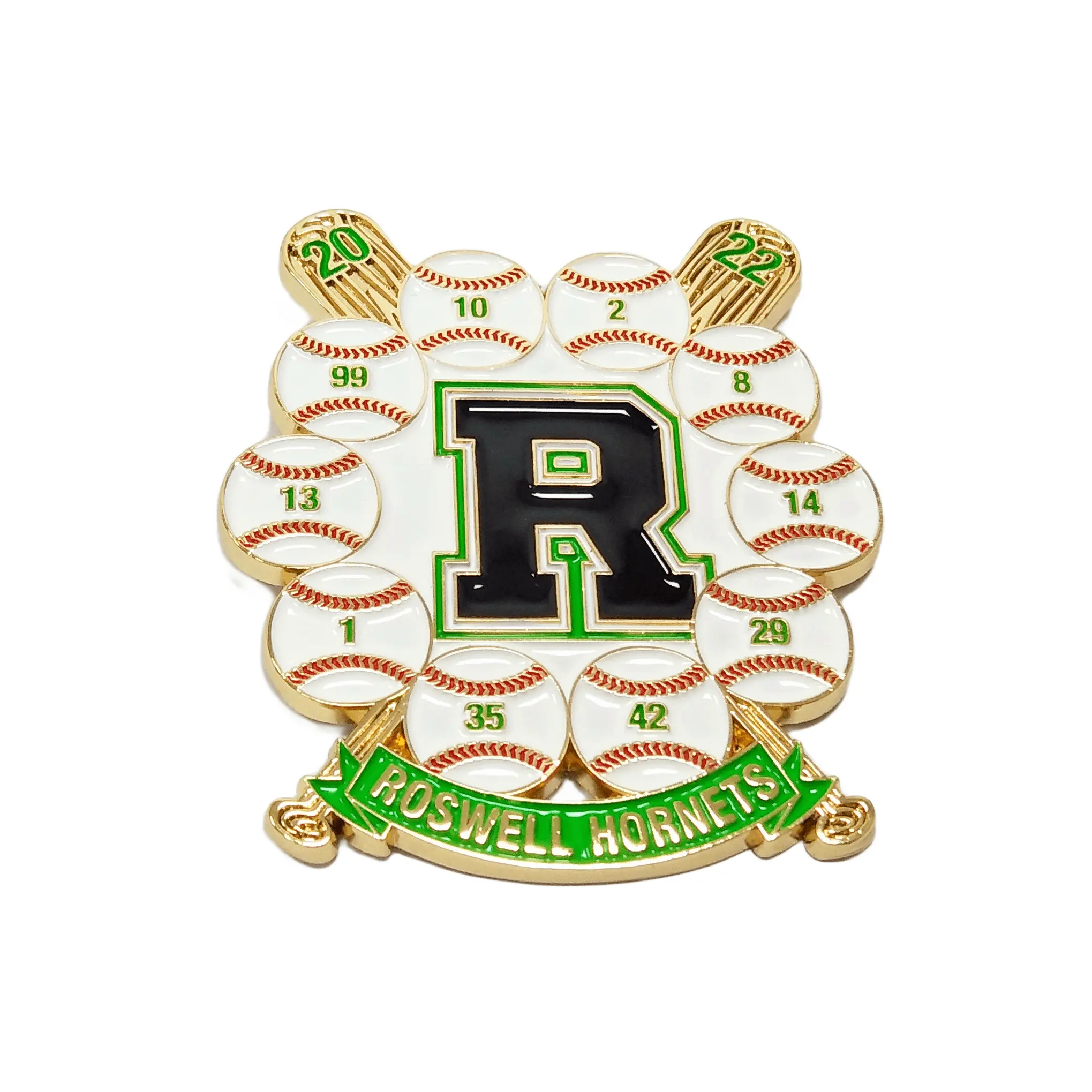 Nhà máy bán roswell hornets men ve áo pins trở lại với bướm ly hợp cho giỏ Bóng Đội