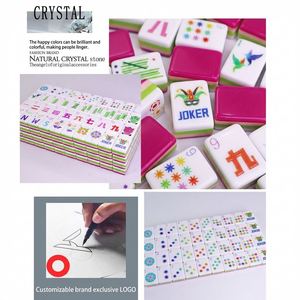 Ensemble de Mahjong promotionnel professionnel de style américain moderne, 160 tuiles, 4 couches, en acrylique, pour club, casino, bar - Product Image 3