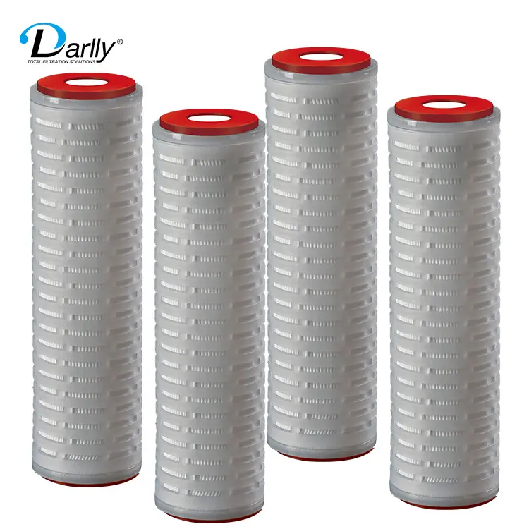 China Manufacturer 5/10/20 Micron DOE Microporous PP Pleated Element Water Filter Cartridge