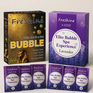 Bubble Salt Pédicure Spa Deluxe 4 en 1 Gommage au sucre Crème de massage Masque Lotion Luxe 4-step Foot Soak Bubble Pédicure Kit - Product Image 4