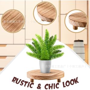 Soporte de madera para exhibición de plantas, organizador de escritorio para almacenamiento y decoración, estilo rústico y elegante - Product Image 1