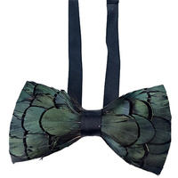 Personnalisé à la main naturel plume noeud papillon broche épinglette pour hommes cadeau fête de mariage smoking cravate Costume vêtement accessoire