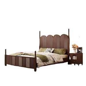 Letto Matrimoniale Vintage in Legno Massello Stile Italiano, Lusso Moderno per Camera da Letto Principale, con Tende, Stile Anna Affumicato, per Matrimoni e Letti da Principessa - Product Image 2