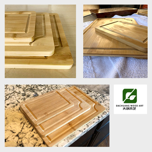 Thân Thiện Với Môi Tùy Chỉnh Nhà Bếp 3 Miếng Tre Butcher Khối Gỗ Thịt Cắt Board Thớt Board Set - Product Image 2