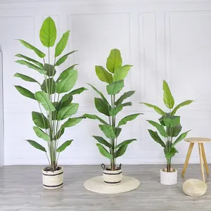 ต้นไม้ประดิษฐ์สัมผัสเหมือนจริง ขนาด 150 200 240 ซม. ต้นบอนไซตกแต่งจากผ้าไหม ต้นสปาติฟิลลัมสีเขียว - Product Image 1