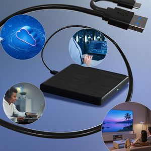 Lecteur de <span class=keywords><strong>CD</strong></span>/DVD externe USB 3.0 / Type-C, <span class=keywords><strong>graveur</strong></span> de DVD USB avec câble de données étendu, <span class=keywords><strong>graveur</strong></span> de <span class=keywords><strong>CD</strong></span> portable pour ordinateur portable MacOS <span class=keywords><strong>Windows</strong></span> Linux - Product Image 4