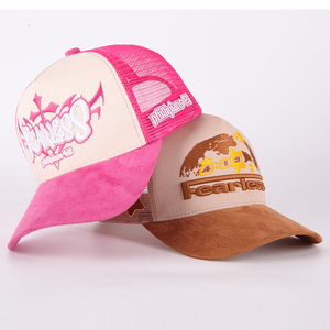 Özel kendi <span class=keywords><strong>logo</strong></span> Mens Mesh Gorras nakış yama logosu 5 Panel süet beyzbol siyah şoför şapkası kap - Product Image 4