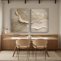 Décoration d'intérieur, toile écologique imperméable faite à la main, peinture à l'huile moderne de vagues océaniques, paysages de plage, art mural texturé 3D