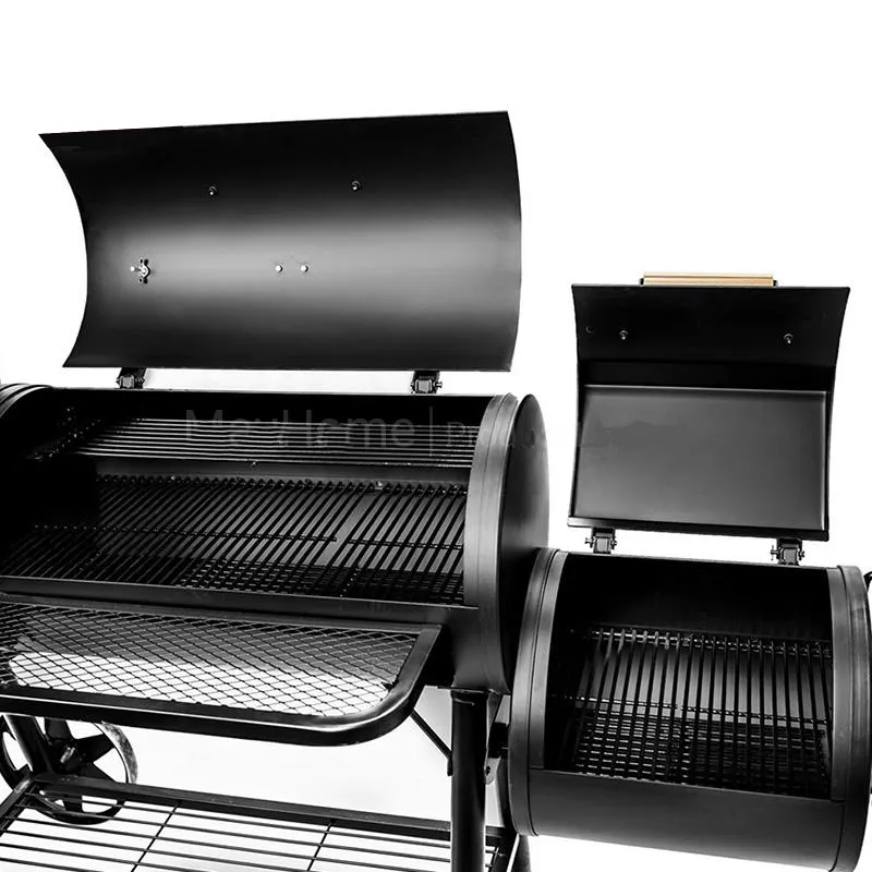 Barbecue à charbon de bois avec roues pour barbecue à viande décalé vertical lourd
