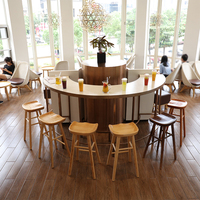 JP Nordic Chaise de bar en bois massif Bar simple Boutique de thé au lait Chaise haute Café Chaise de restaurant