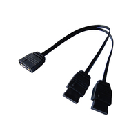 Kabel Splitter ARGB 5V 3Pin yang Dapat Diatur Alamatnya, Kabel Y 1 ke 2 untuk Casing PC, Kipas Pendingin Ganda, Koneksi Sinkronisasi Lampu RGB