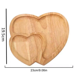 Bandeja de Madera Dividida en Dos Partes con Forma de Corazón, Bandeja de Madera Natural para Desayuno y Aperitivos, Bandeja con Logotipo Personalizado, Bandeja de Regalo para San Valentín, Venta al por Mayor - Product Image 6