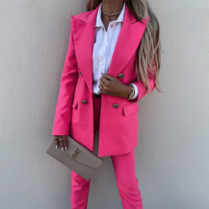 Set di abiti da ufficio <span class=keywords><strong>donna</strong></span> con logo personalizzato in due pezzi abiti da ufficio da <span class=keywords><strong>donna</strong></span> Set semplice elegante - Product Image 4