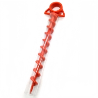 57482B-2 # piquets de tente de plage orange en plastique PC robuste avec couvercle transparent piquets et maillets de tente à usage extérieur
