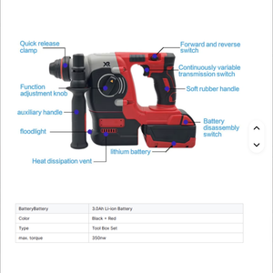 Milwau-kee Red 21V Lithium Battery Stainless Steel 4-in-1 Multi-Function Power <b>Tool</b> Set With Hard Case for Repairs MWK-4P-001 - Product Image 2