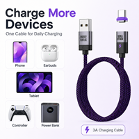 Câble USB A vers USB C magnétique SIKAI 3A, cordon de charge rapide tressé en nylon avec embout Type C détachable pour téléphone et manette