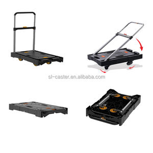 Carretilla de mano plegable personalizable de 136kg con ruedas de cuatro ruedas, carro de plataforma de plástico de nuevo diseño con soporte OEM - Product Image 3