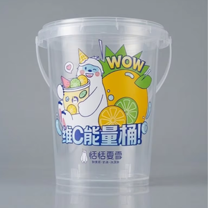 Seau d'emballage alimentaire jetable <span class=keywords><strong>en</strong></span> plastique de qualité alimentaire, gobelets jetables, seaux à thé aux fruits avec couvercles – Approvisionnement direct usine - Product Image 1